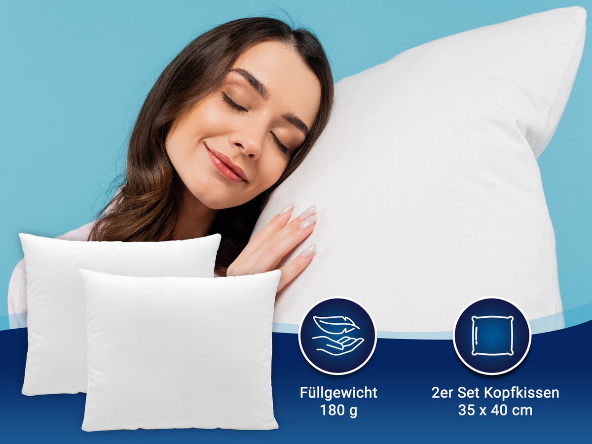 KISSEN, 2er-Set, 35x40 cm, 50% Polyester, 50% Baumwolle, Weiß - Weiß, Textil (35/40cm) - Zollner