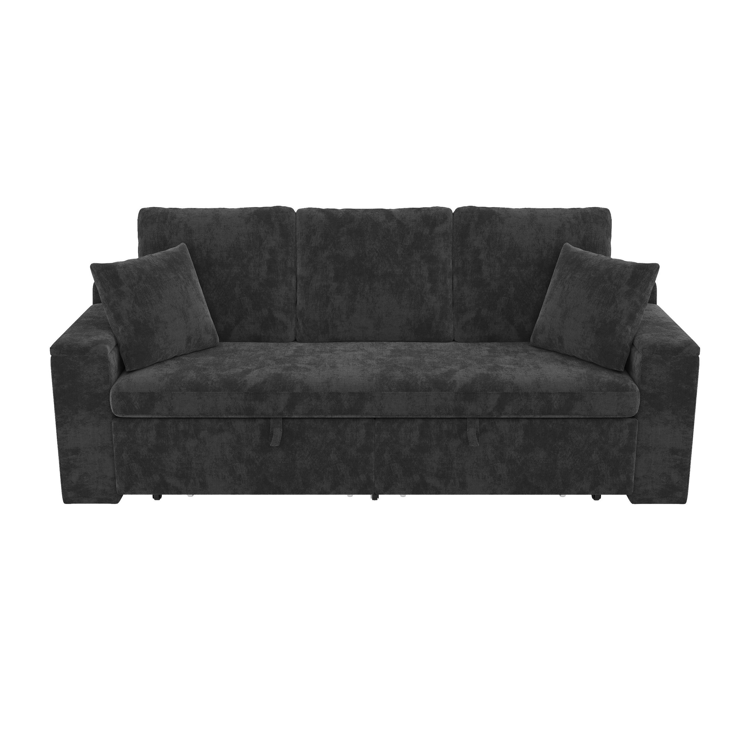 SCHLAFSOFA mit Schlaffunktion, USB, Stauraum, Grau, 210,5/192/93 cm - Grau, Textil (210.5/93/192cm) - EVRYAE