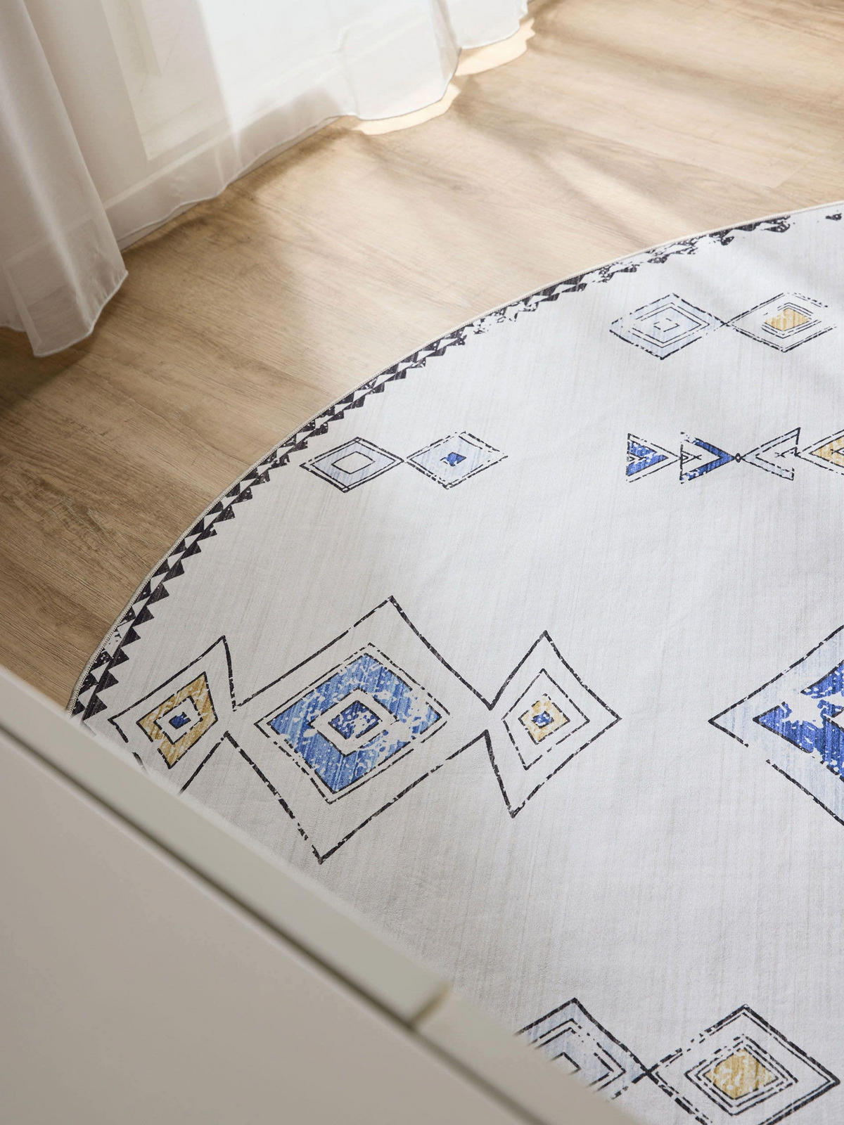 VINTAGE-TEPPICH George waschbar ø 160 cm rund - Beige/Multicolor, Kunststoff (160/160cm) - benuta
