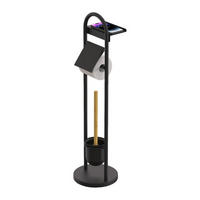 WC-GARNITUR - Schwarz, Holz/Kunststoff (21.5/79/21.5cm) - Relaxdays