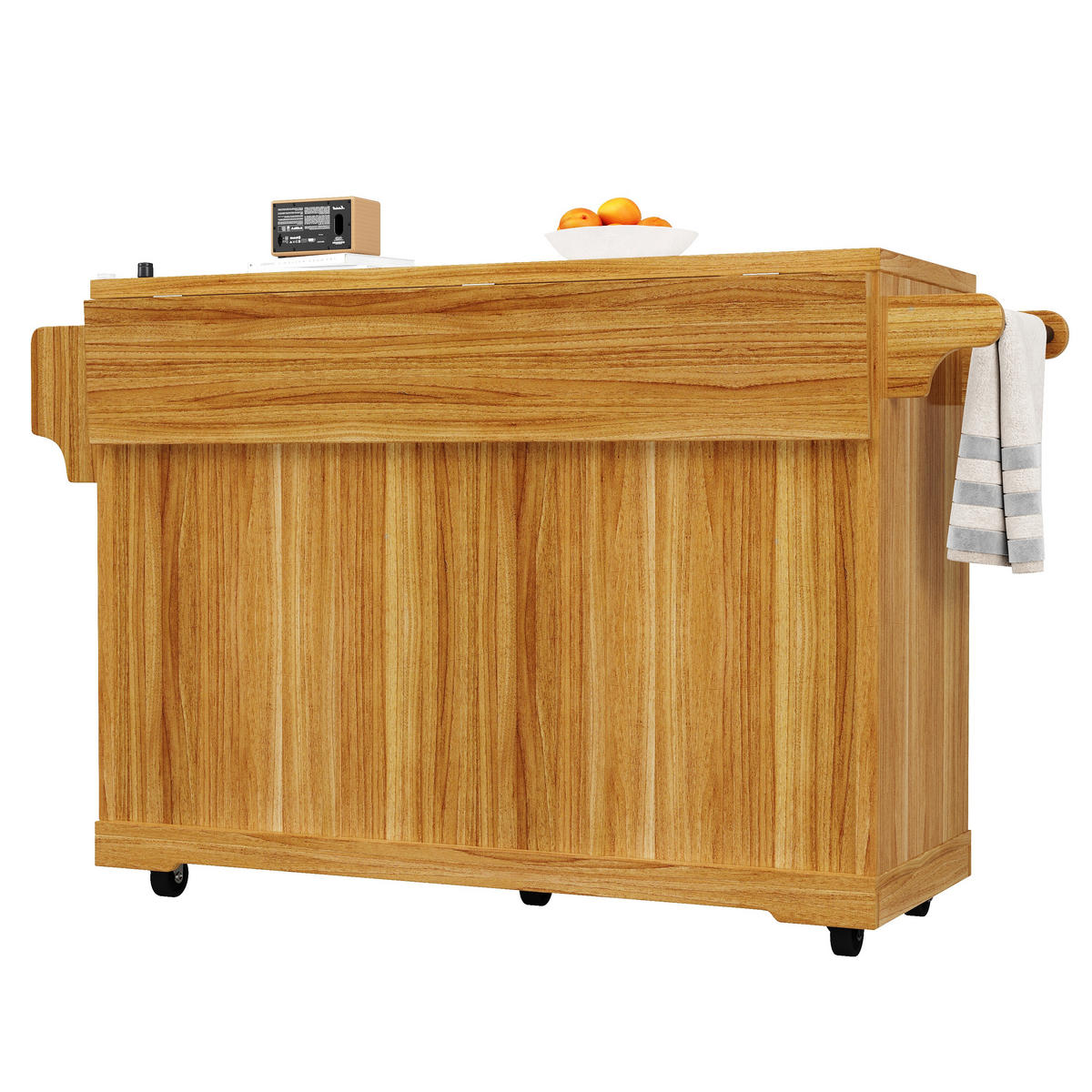 KÜCHENINSEL Weinregal Stauraum Dunkelbraun - Dunkelbraun, Holzwerkstoff (142.5/95/80cm) - FLIEKS