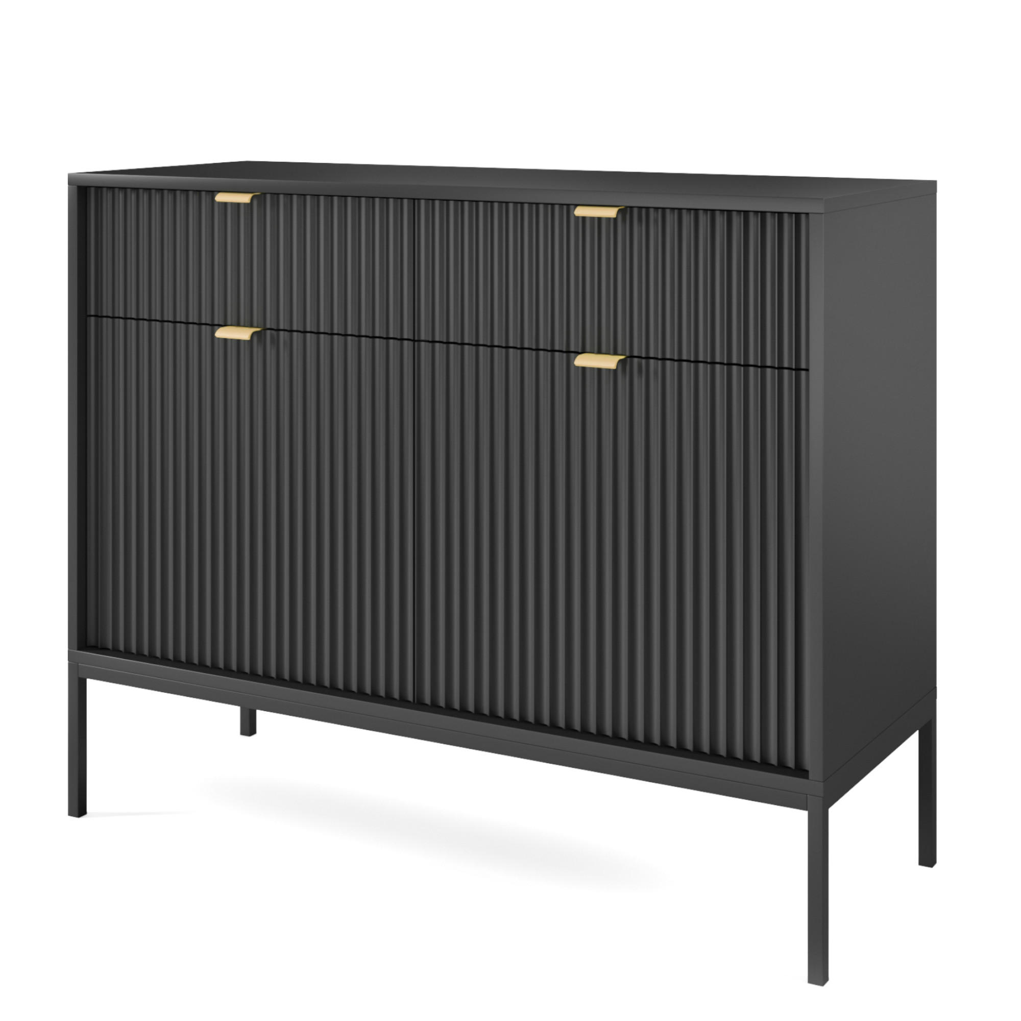 Komodee Sideboard Schwarz 104x83x39 cm
