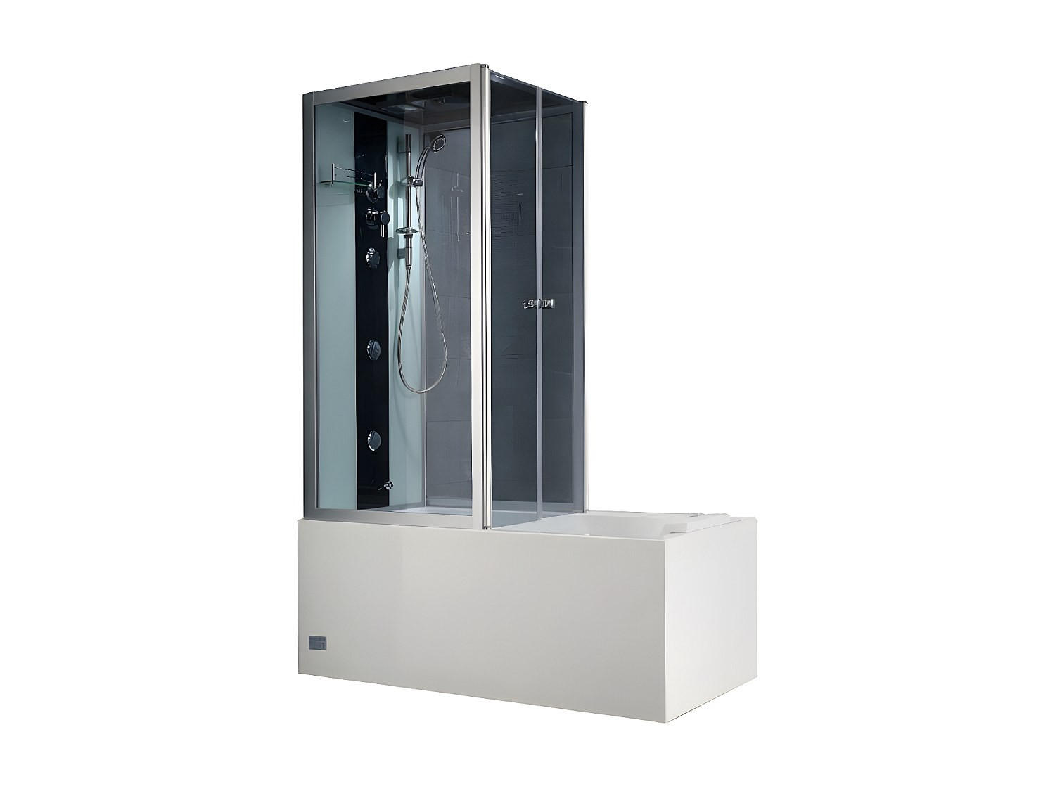 DUSCHBADEWANNE - 1 Person - Glas, Acryl - Grau, Weiß - Grau, Glas (150/215/75cm) - Vente-Unique