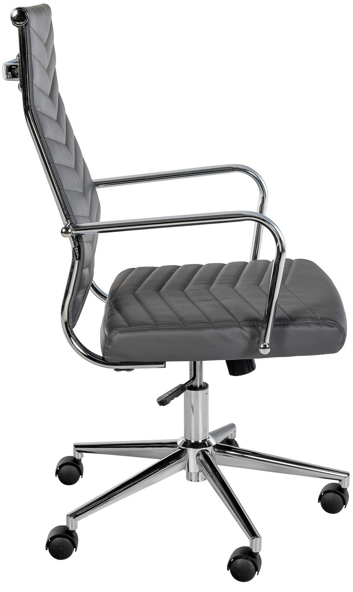 DREHSTUHL Lederlook Grau - Chromfarben/Grau, Textil/Metall (57/100/60cm) - CLP