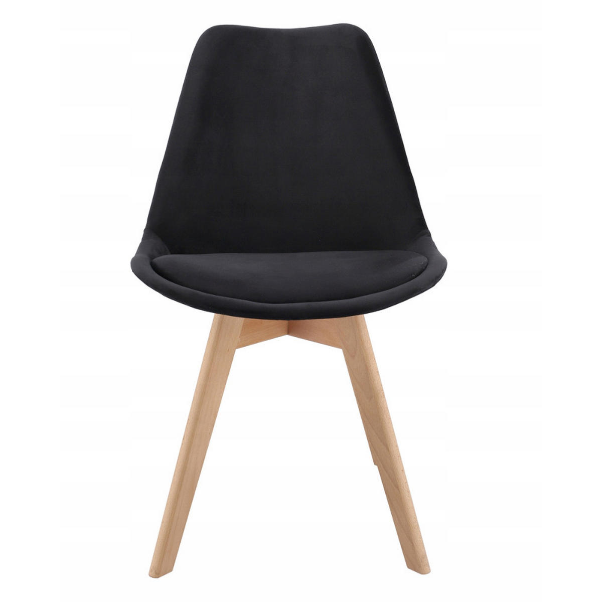 STUHL Bari - schwarz - Buchefarben/Schwarz, Holz/Textil (48.5/82/60cm) - JuMi