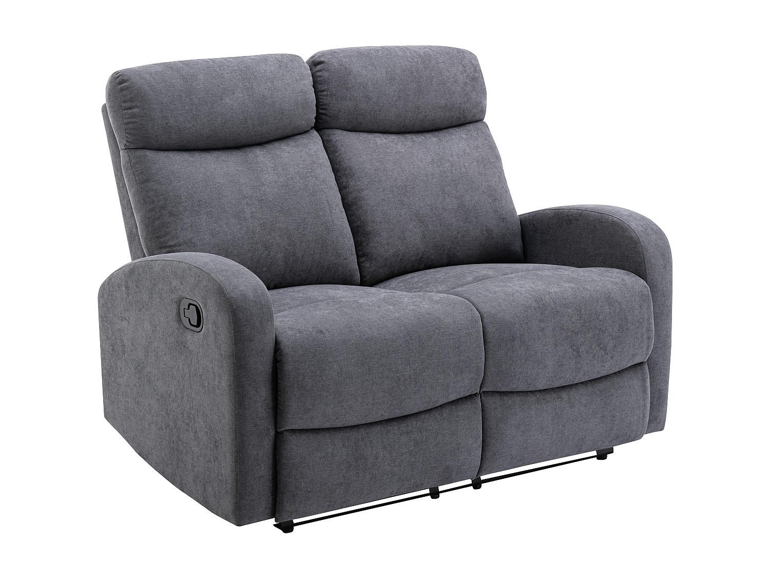 RELAXSOFA 2-Sitzer - Stoff - Grau - EVELYN - Grau, Textil (95/100/128cm) - Vente-Unique