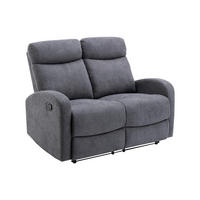 RELAXSOFA 2-Sitzer - Stoff - Grau - EVELYN - Grau, Textil (95/100/128cm) - Vente-Unique