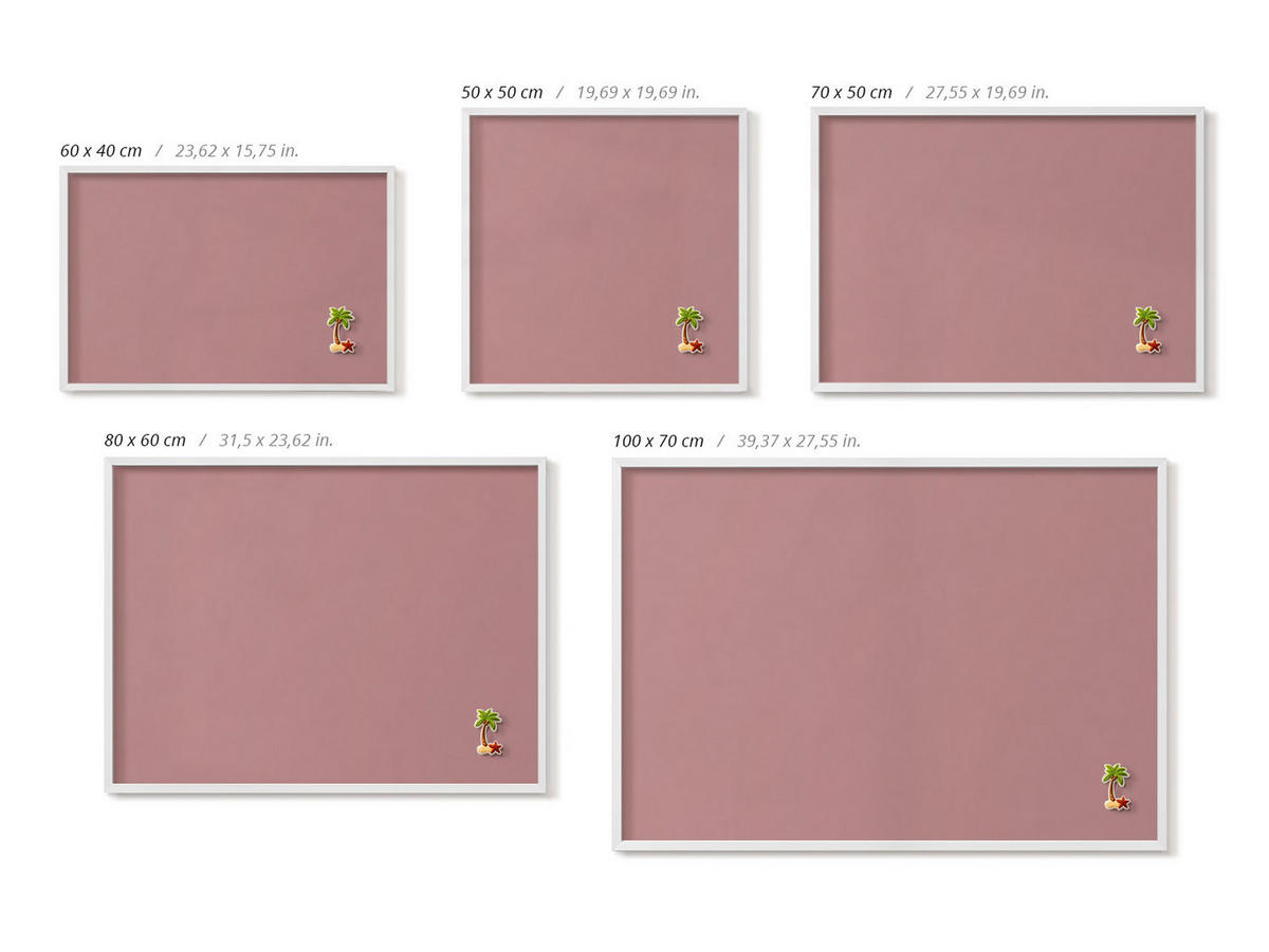 MAGNETTAFEL 60x40 cm Weißer Rahmen Pastellrosa - Hellrosa, Metall (60/50/0.4cm) - TULUP