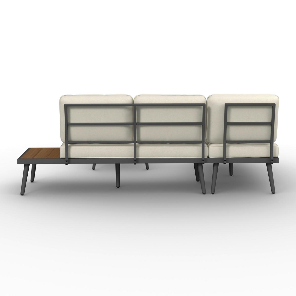 LOUNGEGARNITUR Sallie Creme Holz/Metall/Outdoorstoff - Creme, Holz - Bessagi Garden