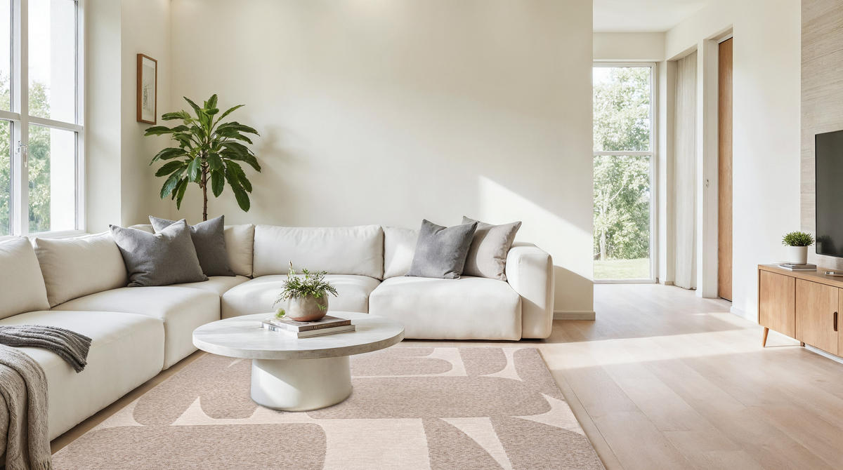 TEPPICH Zweiseitiger Beige Modern Abstrakt - Kurzflor Rechteckig Weich - Weiß Ecru Creme - 160 x 200 cm - Beige, Textil (160/200cm) - Mazovia