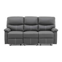 RELAXSOFA - 3 Personen - kunstleder - grau Canby - Grau, Leder (183/95/90cm) - Vente-Unique