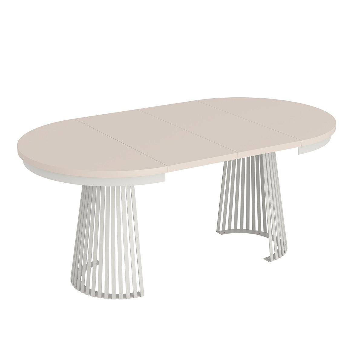 ESSTISCH TRAVIS Ausziehbar 100 - 180 / 100 x 76,6 cm - Kaschmir/Weiß, Holz (100/100/76.6cm) - MASSENO