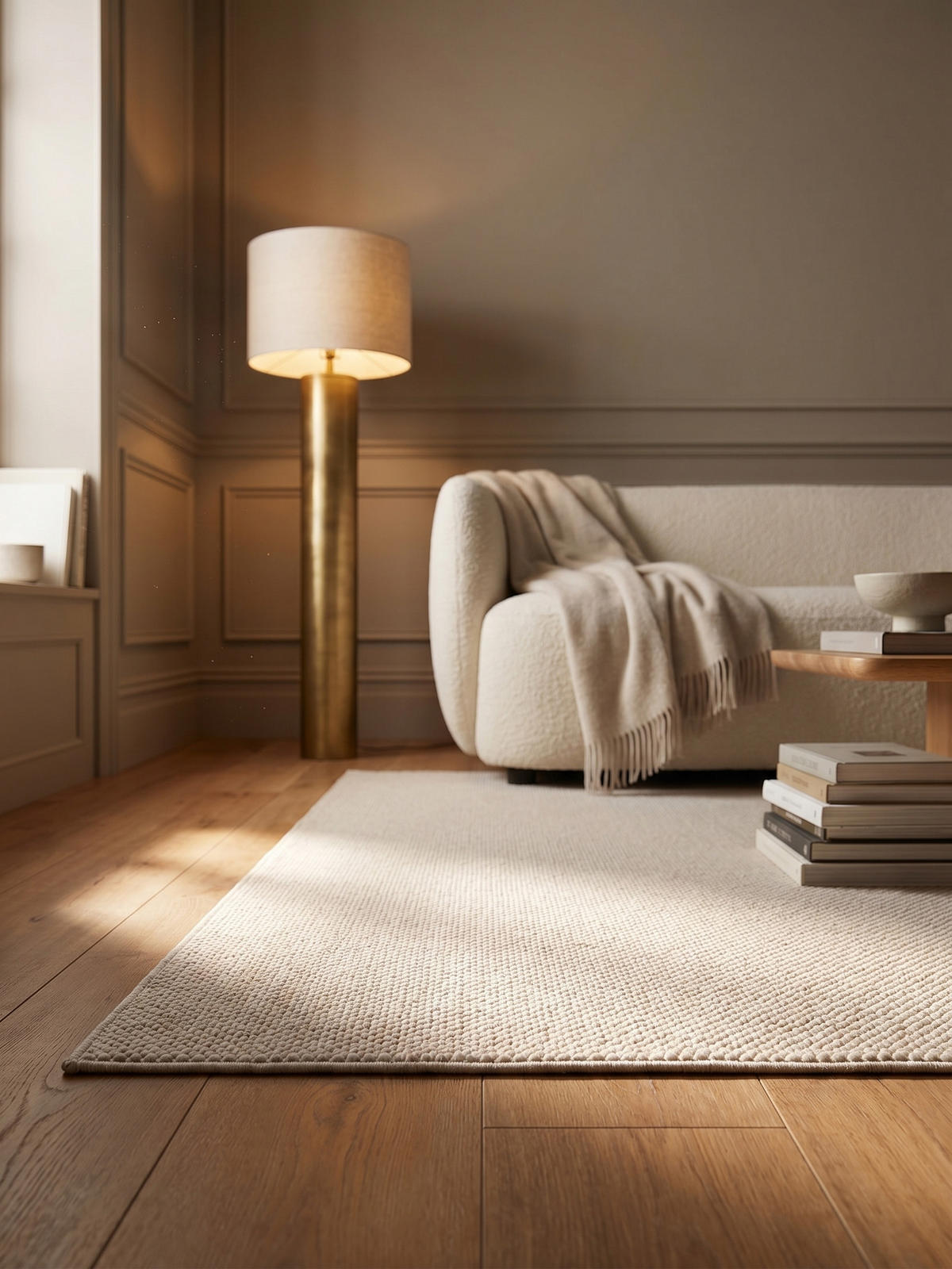 TEPPICH Flachgewebe LANGAU in Creme, meliert, 60 x 110 cm - Beige, Textil (110/60cm) - KADIMA DESIGN