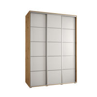 SCHWEBETÜRENSCHRANK 235,2/180/45 3-türig - Silberfarben/Weiß, Holz/Metall (180/235/45cm) - Abiks Möbel