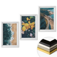 WANDBILDER 3er-Set - 40x60 cm Weißer Rahmen - Meerstrand Zitronen Berge - Weiß, Kunststoff (40/60cm) - ArtPrintCave