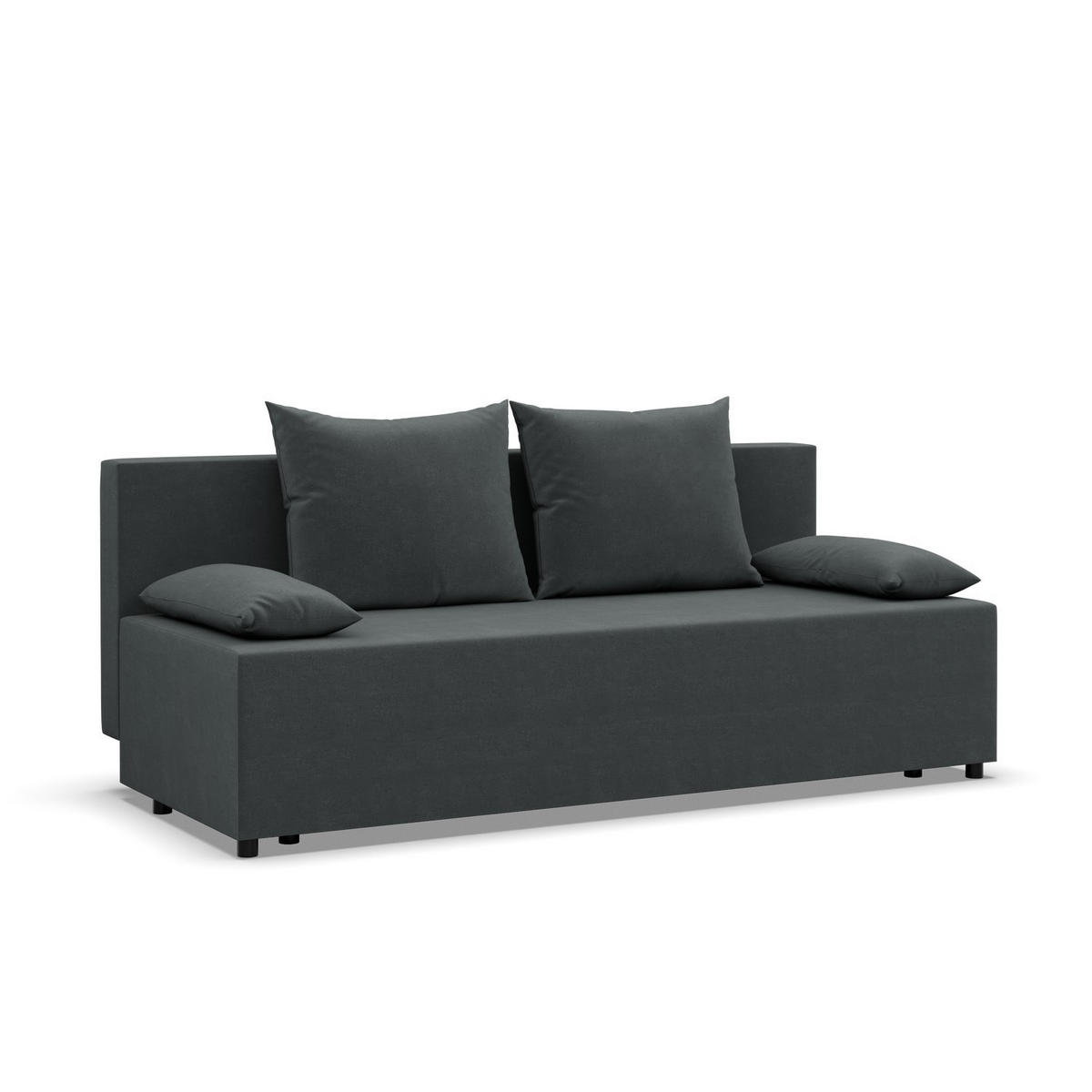 SOFA 3-SITZER MIT SCHLAFFUNKTION FERMO Dunkelgrau - Dunkelgrau, Textil (92/95/191cm) - Mebligo