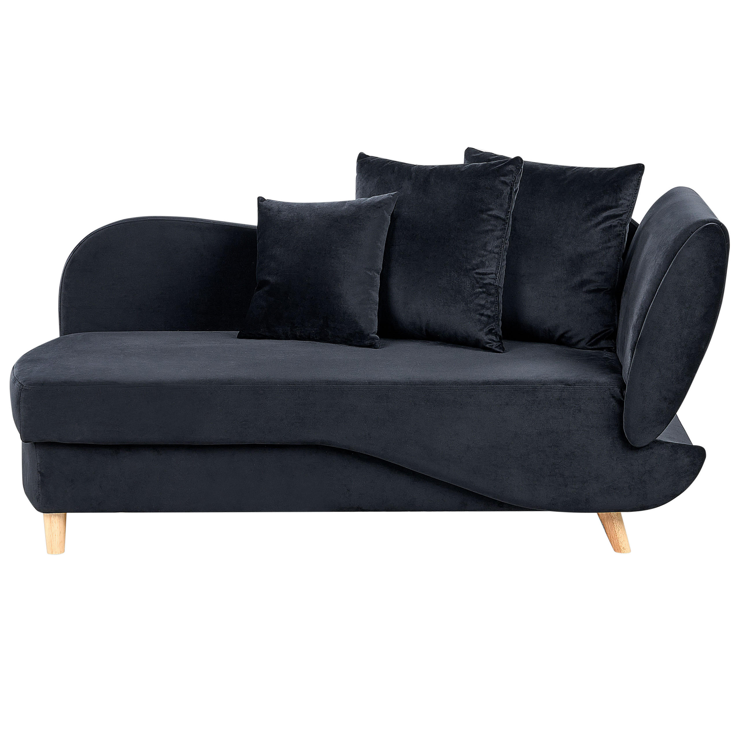 Beliani Chaiselongue-Rechtsseitige Schwarz, Braun 155x76x69 cm