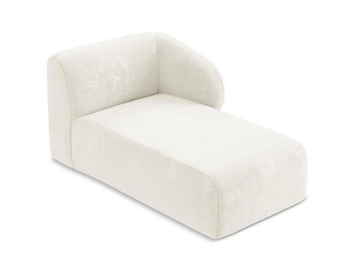 SOFAELEMENT Rechts Chenille Stoff Weiß - Schwarz/Weiß, Holzwerkstoff/Kunststoff (91/75/166cm) - Makamii