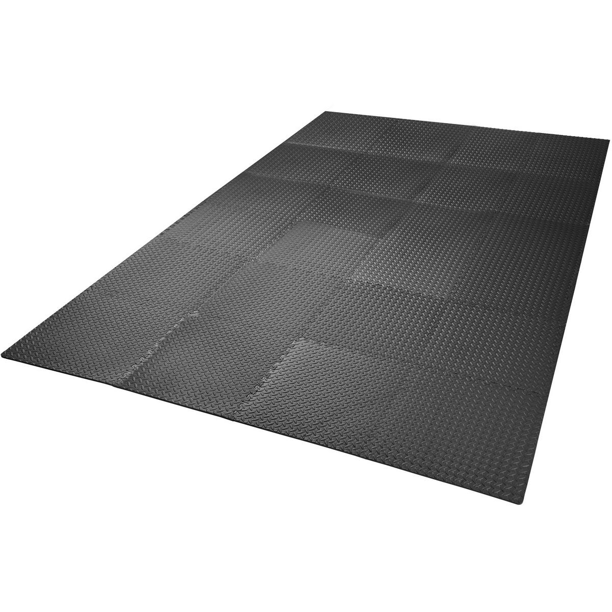 SCHUTZMATTENSET ,leichte Reinigung und flexibel erweiterbar,schwarz - Schwarz, Kunststoff (246/362cm) - tectake