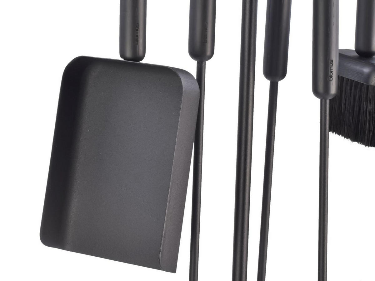 KAMINGARNITUR Ashi 5tlg schwarz Kaminbesteck Set - Schwarz, Metall (22/75/22cm) - Blomus