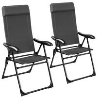 CAMPINGSTUHL Müritz,Belastbarkeit 120 kg, 57 x 65 x 112 cm,anthrazit - Anthrazit, Kunststoff (57/112/65cm) - tectake