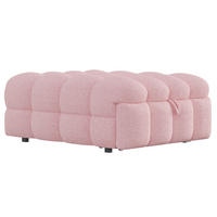 BETT 183/76/42 cm Rosa aus Teddy mit 2-in-1-Funktion - Rosa, Textil (70/180cm) - OKMYHOME