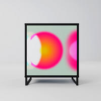 SIDEBOARD SYMPHONY OF COLORS, Schwarz, 57,5x42x67,5 cm, Schwarze Metall-Rahmenfüße - Multicolor/Schwarz, Holzwerkstoff/Metall (57.5/67.5/42cm) - SpaceRebels