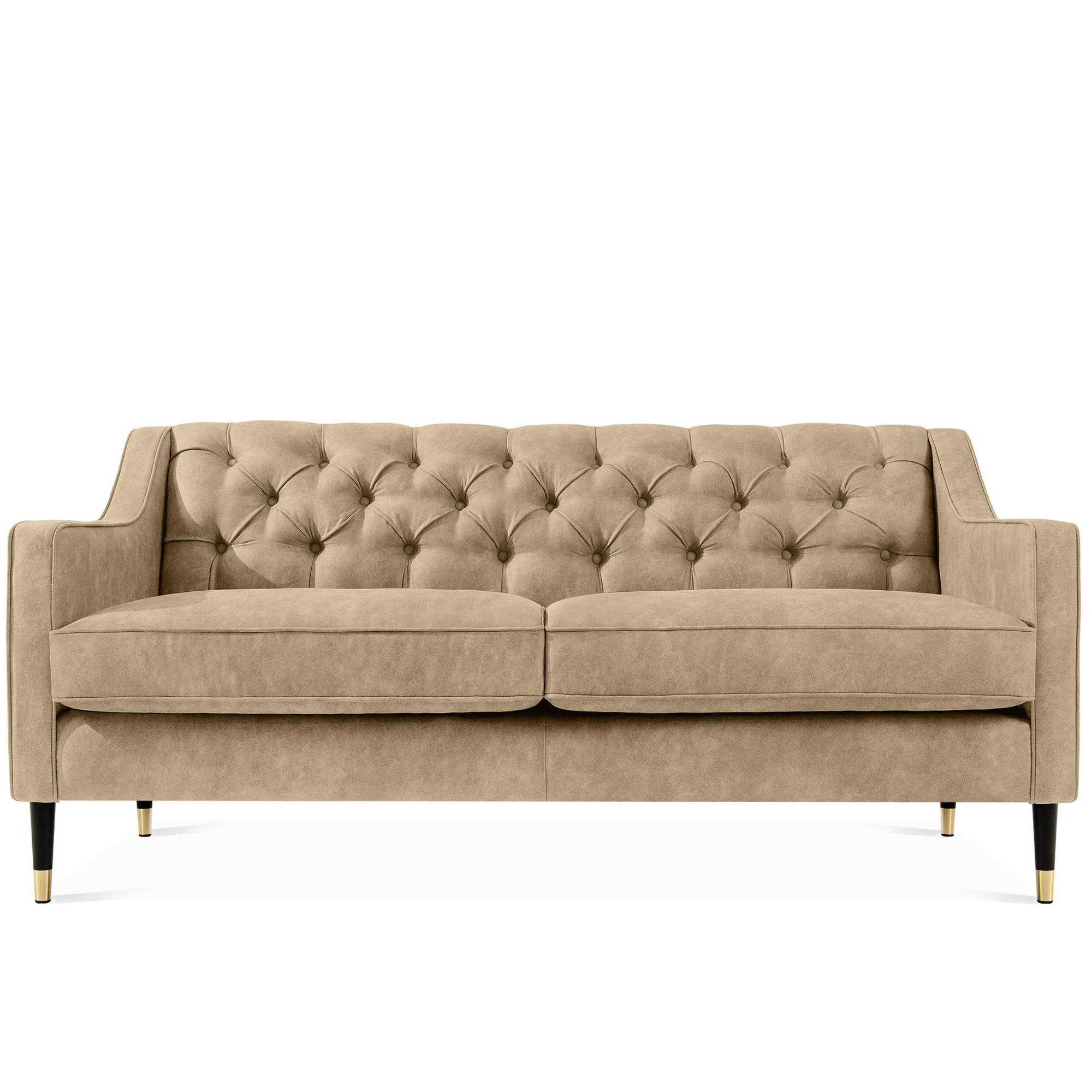 2-SITZER-SOFA NOMUS gesteppt, Hellbraun - Wengefarben/Hellbraun, Holzwerkstoff (170/78/80cm) - KONSIMO®