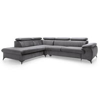 ECKSOFA 275 cm mit verstellbaren Kopfstützen Xanto L, Links, Dunkelgrau - Dunkelgrau, Holz (275/221cm) - Emporius