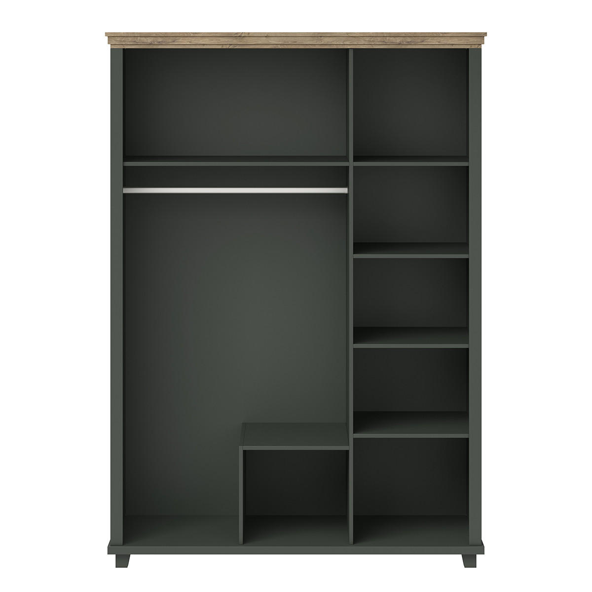 SKŘÍŇ 3DVEŘOVÁ Martin Zelená a dřevo - zelená barva, kompozitní dřevo (154.1/216.1/61.7cm) - Petits-meubles