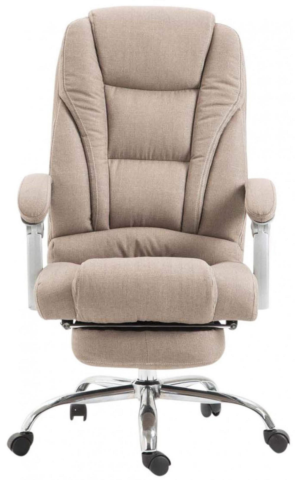 CHEFSESSEL Stoff taupe - Taupe/Chromfarben, Textil/Metall (68/118/64cm) - CLP