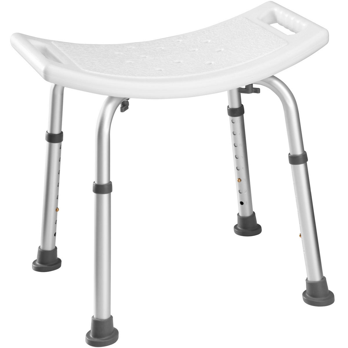 DUSCHHOCKER ,51 x 39 x 43 – 60,5 cm,weiß - Weiß, Metall (39/60.5/51cm) - tectake