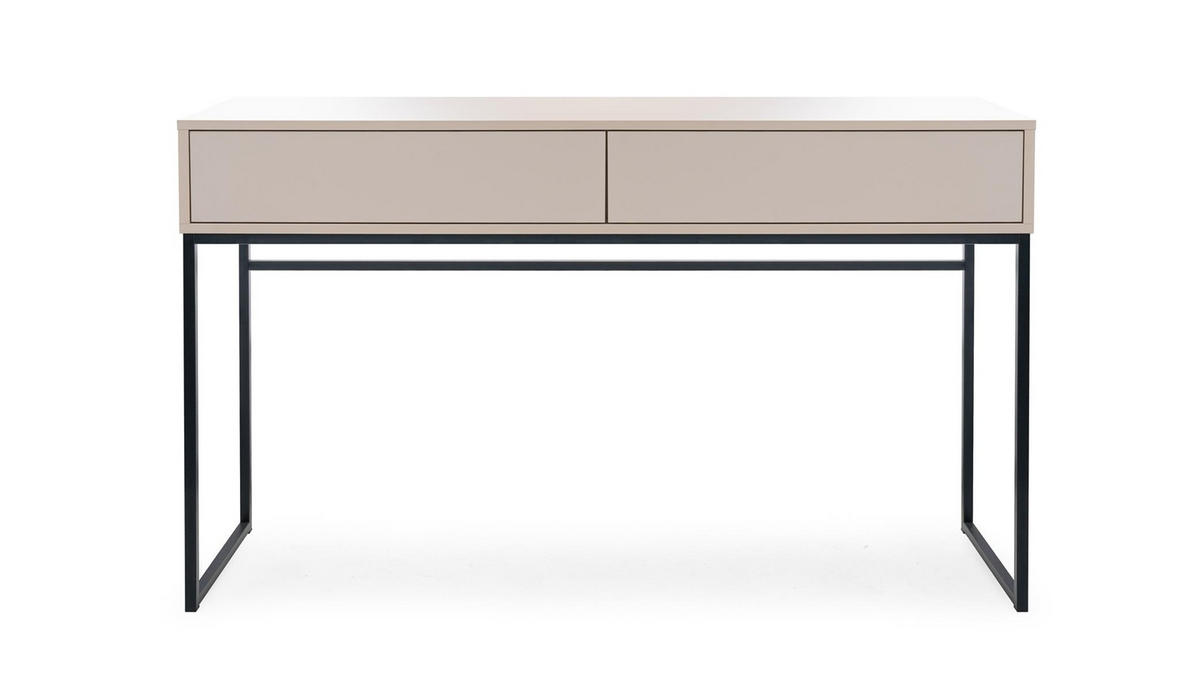 SCHMINKTISCH Genua, Sandbeige, PUSH TO OPEN-System - Beige, Holzwerkstoff (37/137/83cm) - Bettso