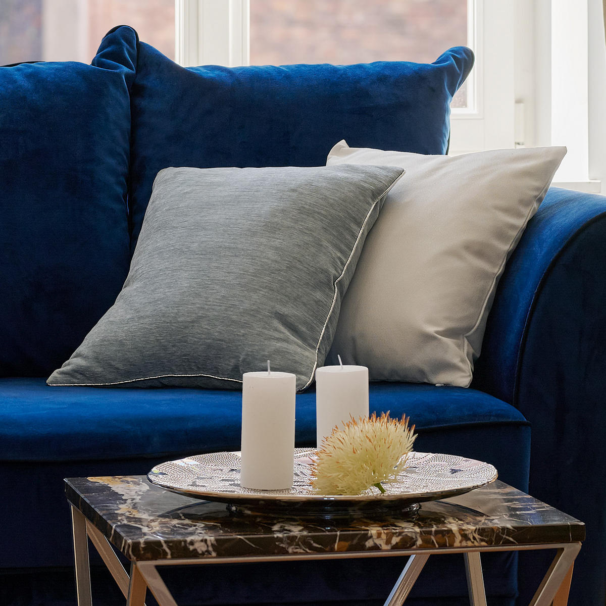 KISSENBEZUG Sausa - Weiß, Textil (45/45cm) - home&you