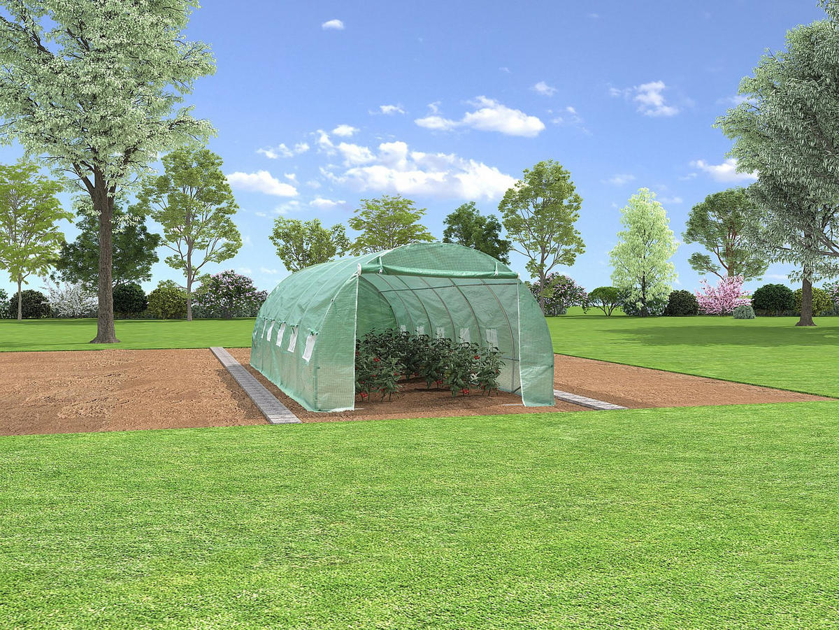 ERSATZABDECKUNG für Foliengewächshaus 18m² - 600 x 300 x 200 cm - IPOMEA - Grün, Kunststoff (600/200/300cm) - Vente-Unique