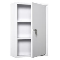 MEDIZINSCHRANK mit Schloss, 3 Fächer, Stahl, Weiß - Weiß, Metall (18/60/40cm) - Kleankin