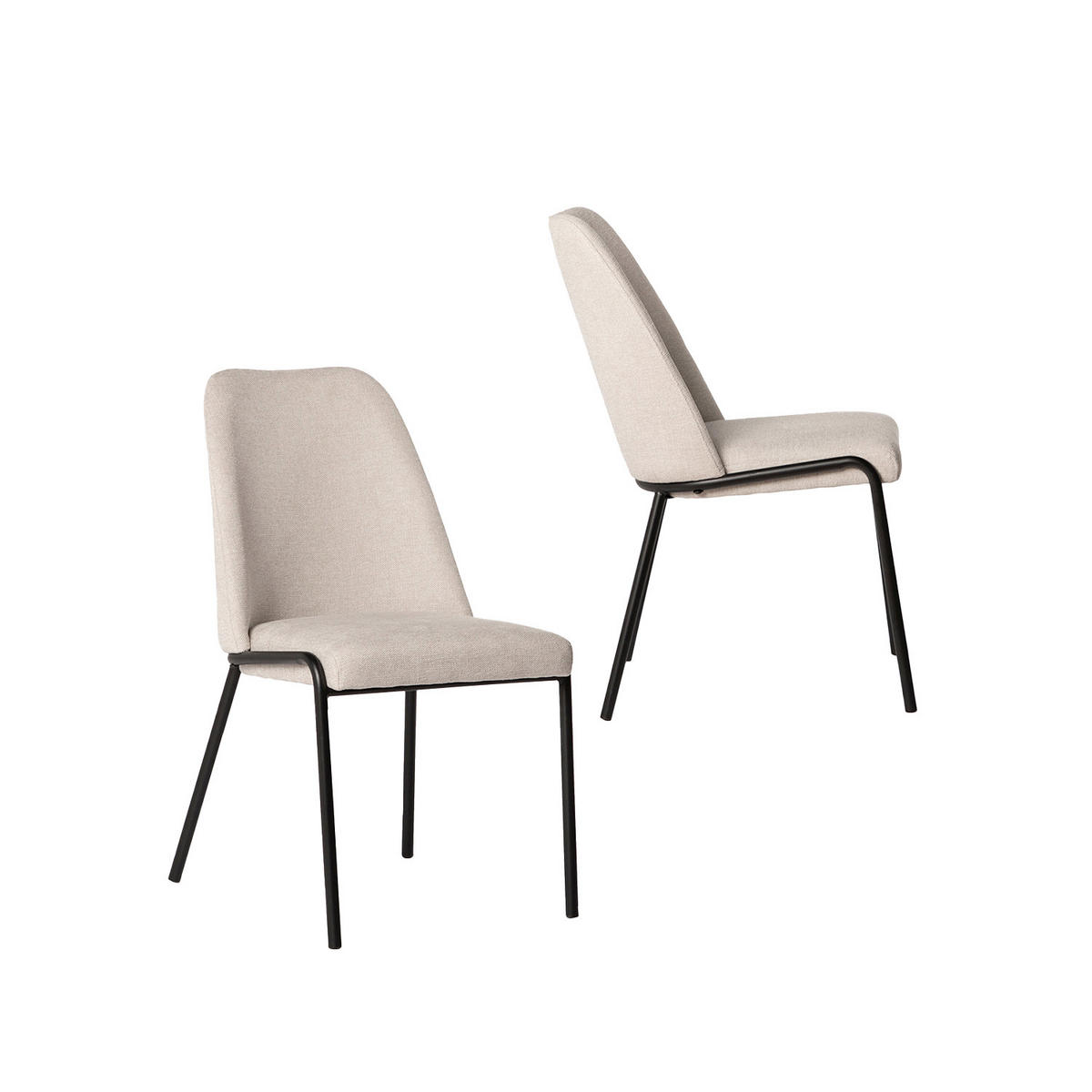 ESSZIMMERSTUHL Deli Beige 50 cm x 88 cm 2er-Set - Beige, Textil (50/88/65cm) - Klast Home