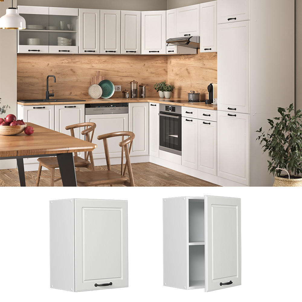 HÄNGESCHRANK R-Line Weiß Landhaus 45 cm - Creme/Weiß, Holzwerkstoff (45/60/31cm) - Vicco