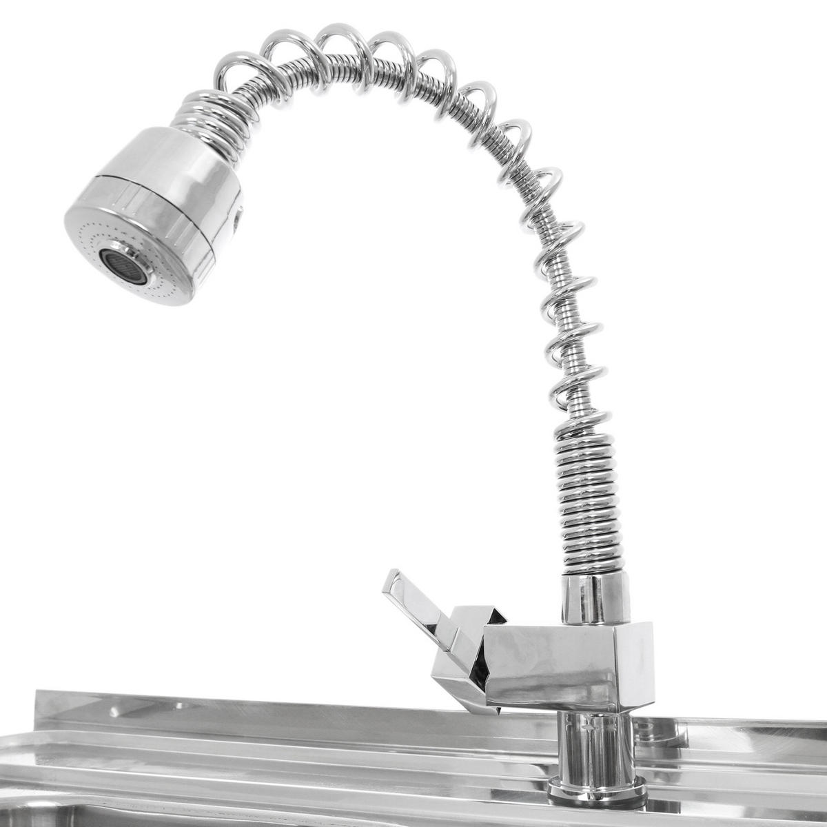 GASTROSPÜLE Spültisch Abwaschbecken - Abtropffläche Rechts - Alufarben, Metall (120/1/60cm) - Monstershop