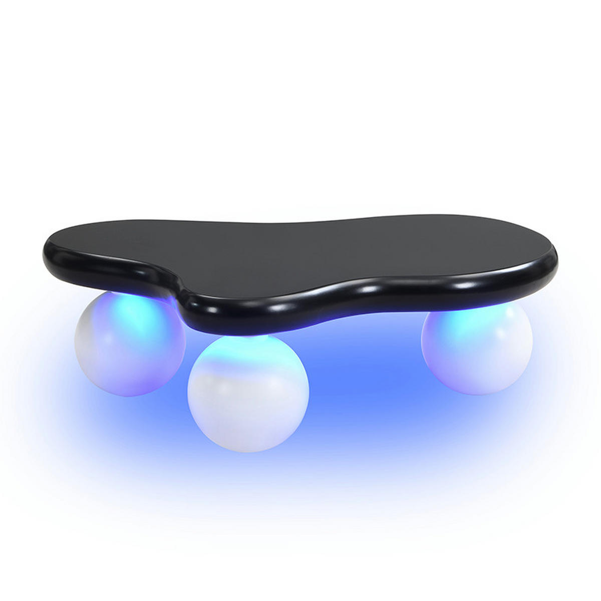 COUCHTISCH Couchtisch 95x62,5x32cm Wolkenform-LED-Beleuchtung 16-Farben für Wohnzimmer - Schwarz, Metall (40/30/30cm) - Raelunyi