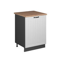SPÜLENUNTERSCHRANK Fame-Line, Weiß Landhaus/Anthrazit, 60 cm - Anthrazit/Weiß, Holzwerkstoff (60/82/60cm) - Vicco