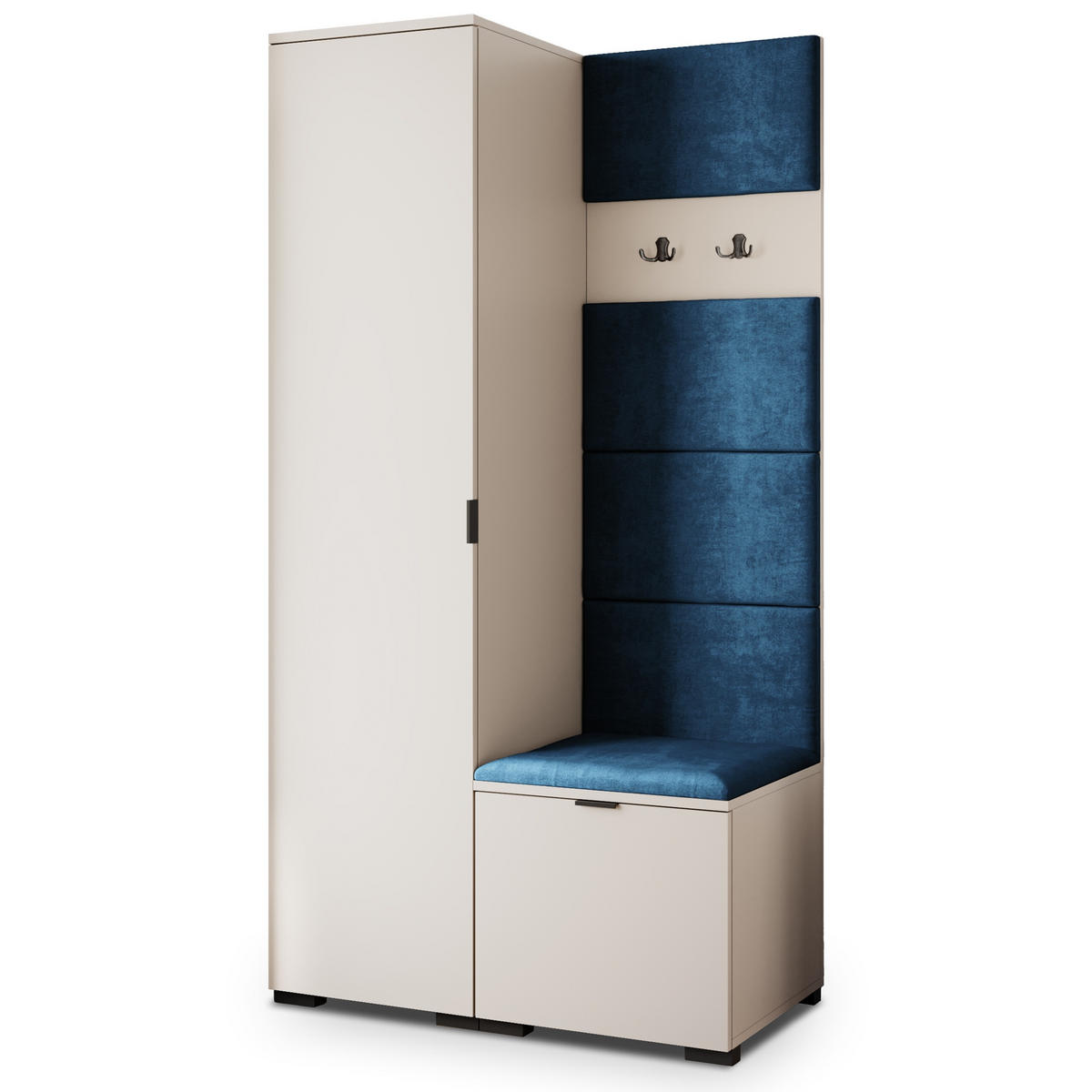 GARDEROBENSCHRANK LORI 95/181/51 cm Modern Garderobe-Set Kaschmir - Kaschmir/Blau, Holzwerkstoff (95/181/51cm) - MASSENO