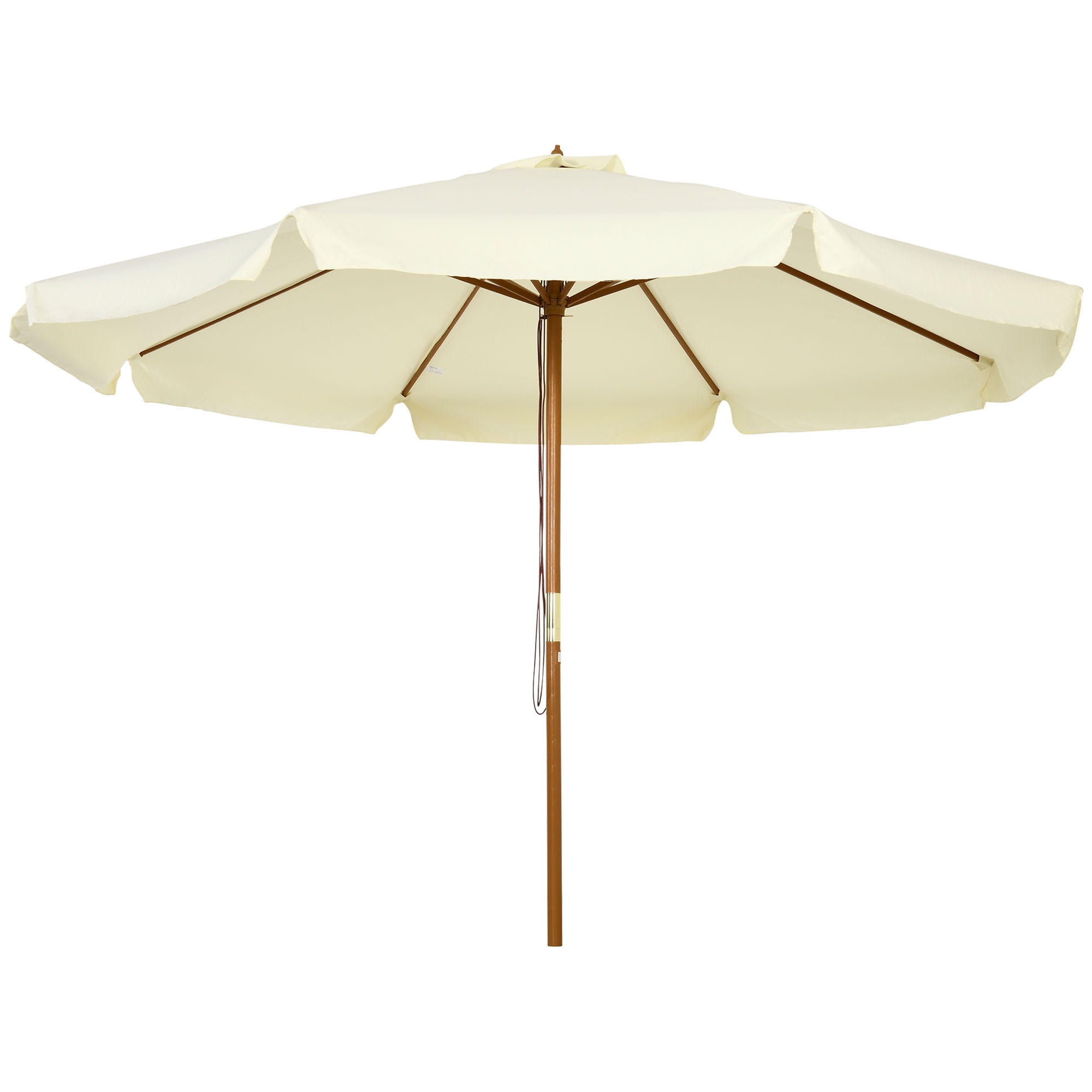 SONNENSCHIRM DE-11419 rund, Bambus, Ø 3 m Beige - Beige, Holzwerkstoff (325/325cm) - ComfortXL