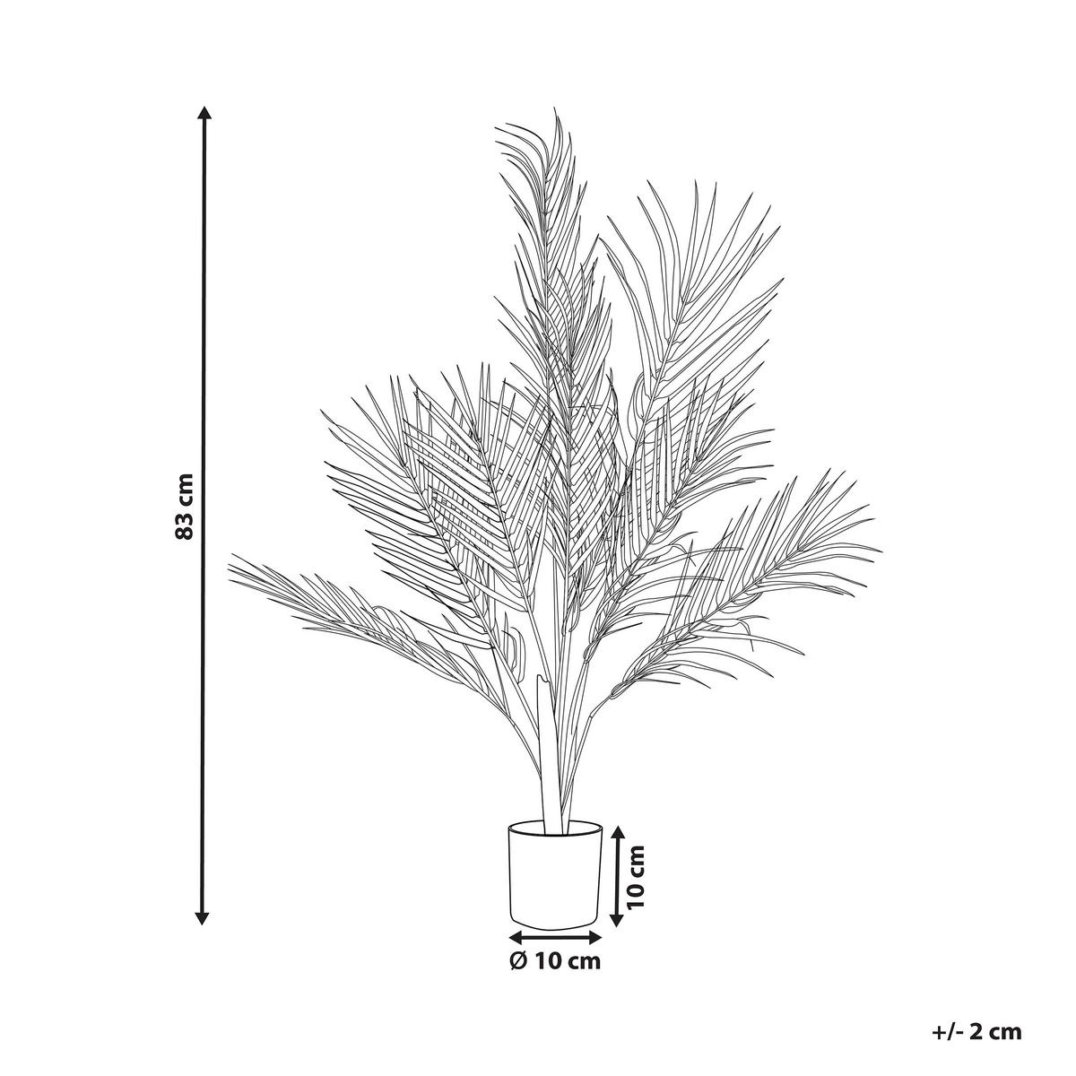 KUNSTPFLANZE im Blumentopf 83 cm Grün/Schwarz Areca Palm - Schwarz/Grün, Kunststoff (83cm) - Beliani