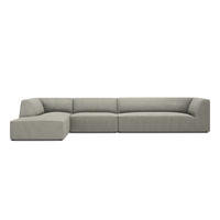 ECKSOFA links Ruby aus Cord hellgrau 5 Sitzplätze - Hellgrau, Textil (180/366cm) - Micadoni