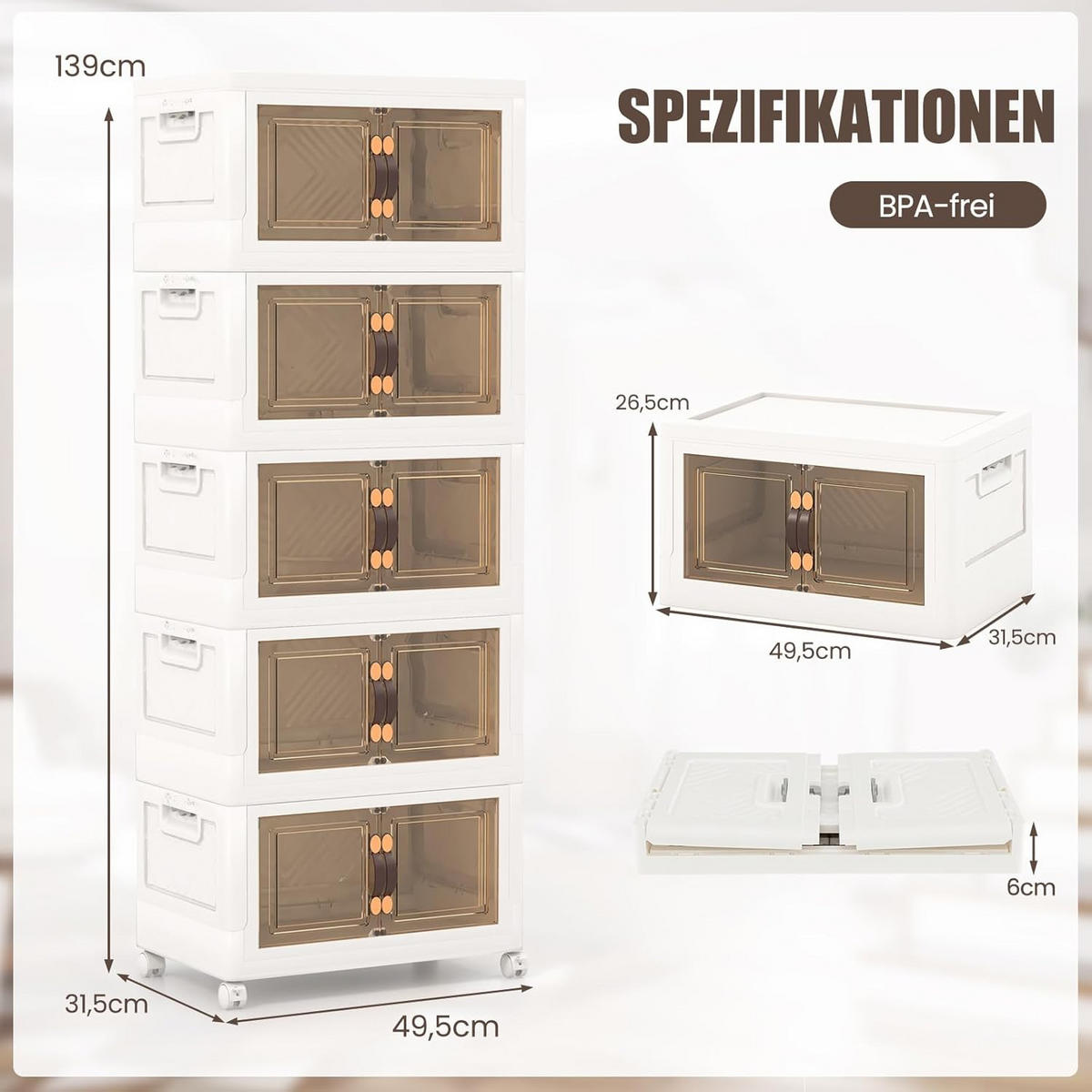 AUFBEWAHRUNGSBOX Weiß - Weiß, Kunststoff (60/170/38cm) - COSTWAY
