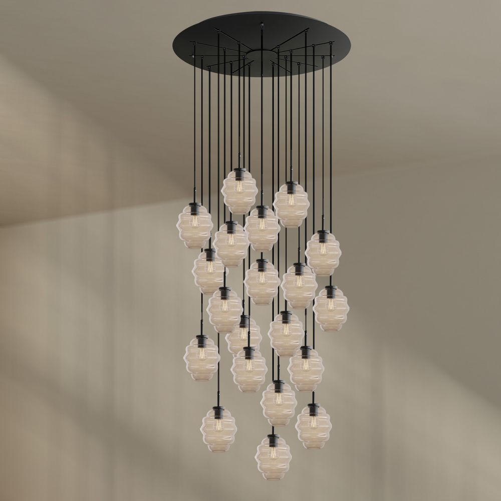 GALERIELEUCHTE Echos 20-flammig Klar Ø 18cm - Klar/Schwarz, Glas (18/18/20cm) - s.luce