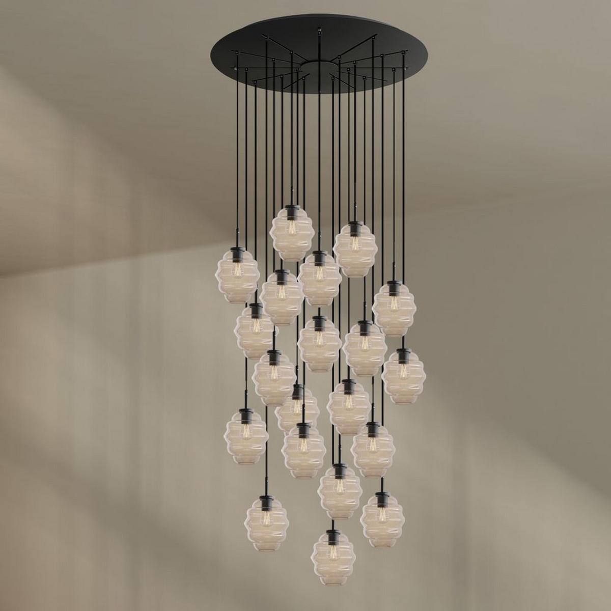 GALERIELEUCHTE Echos 20-flammig Klar Ø 18cm - Klar/Schwarz, Glas (18/18/20cm) - s.luce