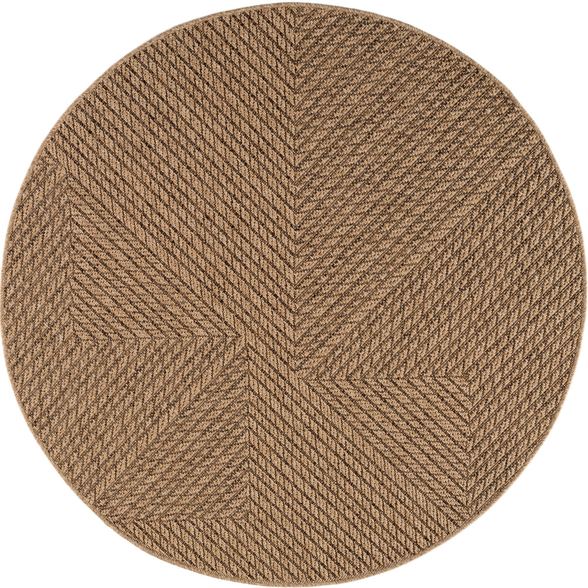 TEPPICH Outdoor ARLBERG in Beige, in Jute-Optik, aus Polypropylen, Ø 80 cm - Beige, Textil (80/80cm) - KADIMA DESIGN