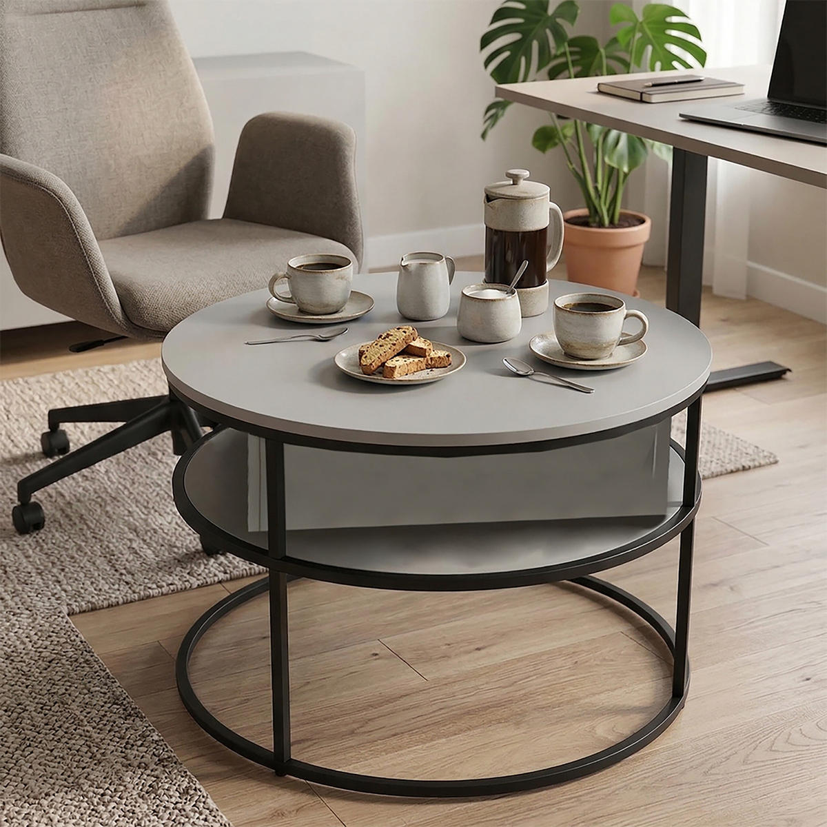 COUCHTISCH - Multicolor, Holzwerkstoff/Metall (80/80/46cm) - Relaxdays